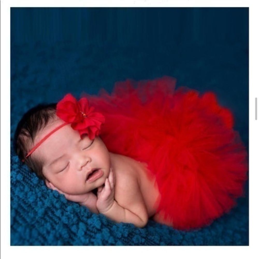 Red baby tutu and headband set